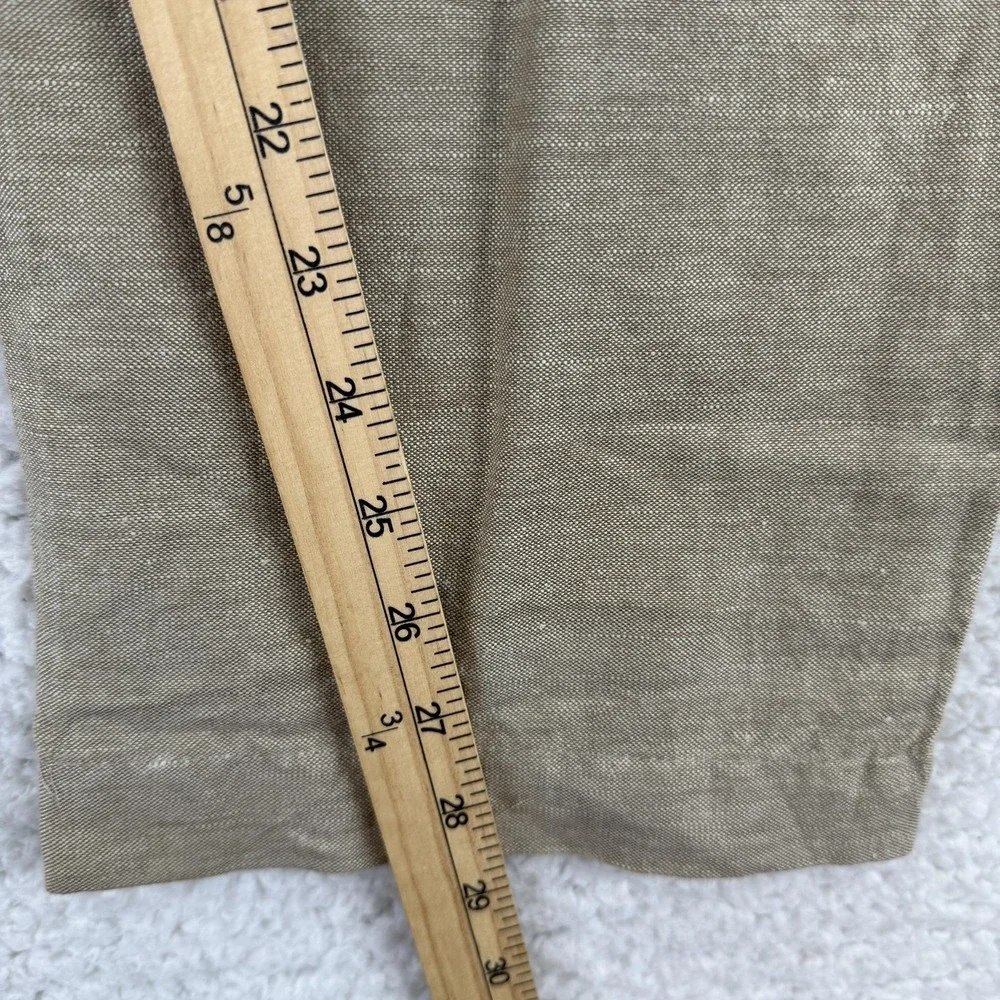 Banana Republic Aiden Chino Pants Mens 35x30 Beige Slim Fit Linen Blend Casual